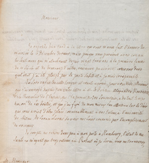 Lot 2517, Auction  127, Grimm, Friedrich Melchior, Brief aus Gotha an den Ästhetiker J. H. G. Heusinger. 1797