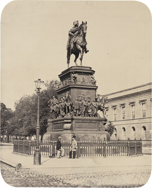 Lot 4003, Auction  127, Ahrendts, Leopold, Equestrian statue of Friedrich II. / Kronprinzenpalais / Brandenburger Tor