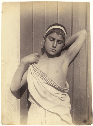 Lot 4073, Auction  127, Gloeden, Wilhelm von, Young boy in toga with headband