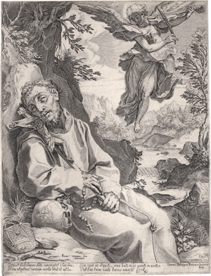 Lot 5046, Auction  127, Carracci, Annibale, Der hl. Franziskus, getröstet von einem musizierenden Engel.