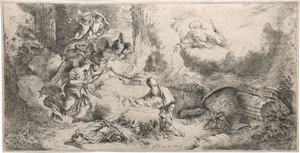 Lot 5048, Auction  127, Castiglione, Giovanni Benedetto, Die Geburt Christi mit Gottvater und den Engeln