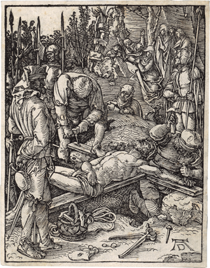 Lot 5087, Auction  127, Dürer, Albrecht, Christus wird ans Kreuz genagelt