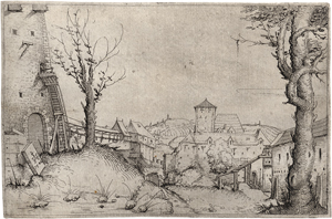 Lot 5123, Auction  127, Hirschvogel, Augustin, Ansicht mit dem Innenhof eines Schlosses