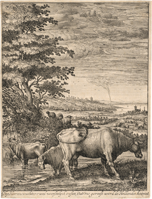 Lot 5127, Auction  127, Hondius, Hendrick, Kühe am Wasser