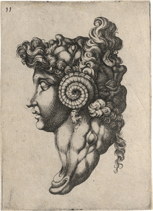 Lot 5147, Auction  127, Maglioli, Giovanni Andrea, Vexierbild aus Männerköpfen und einem Pferdekopf. 