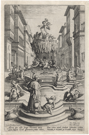 Lot 5219, Auction  127, Sadeler I, Johannes, Ein Brunnen in Florenz