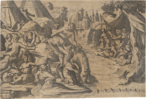 Lot 5242, Auction  127, Vicentino, Niccolò, Cloelia flüchtet aus dem Lager Porsennas