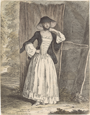 Lot 5254, Auction  127, Chodowiecki, Daniel Nikolaus, Eine stehende Dame (Demoiselle Quantin)