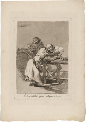 Lot 5272, Auction  127, Goya, Francisco de, Despacha, que dispiértan