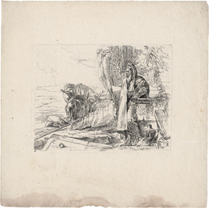 Lot 5308, Auction  127, Tiepolo, Giovanni Battista, Der stehende Philosoph mit dem großem Buch und zwei weitere Figuren