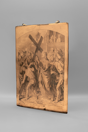Lot 5340, Auction  127, Führich, Joseph von - nach, Jesus nimmt das Kreuz entgegen (Kupferdruckplatte)