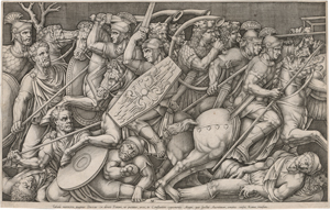 Lot 5437, Auction  127, Beatrizet, Nicolas, Römische Soldaten im Kampf gegen die Dacier 