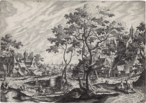 Lot 5446, Auction  127, Bol, Hans - nach, Landschaft mit Blick auf ein Dorf