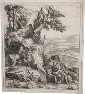 Lot 5469, Auction  127, Cort, Cornelis, Der hl. Hieronymus in der Wüste, lesend
