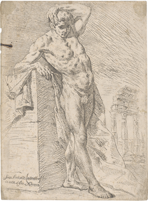 Lot 5564, Auction  127, Leitensdorfer, Franz Anton von, Stehender männlicher Akt, im Hintergrund römische Ruinen