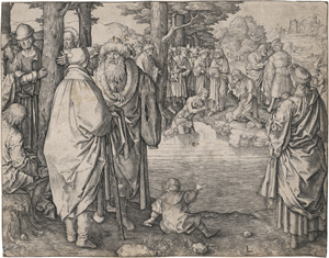 Lot 5567, Auction  127, Leyden, Lucas van, Die Taufe Christi im Jordan