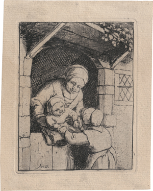 Lot 5589, Auction  127, Ostade, Adriaen van, Die Mutter mit zwei Kindern