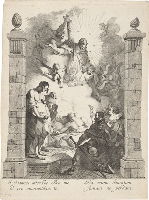 Lot 5644, Auction  127, Schmutzer, Jakob Matthias, Der hl. Johann von Nepomuk als Fürsprecher der Armen und Kranken