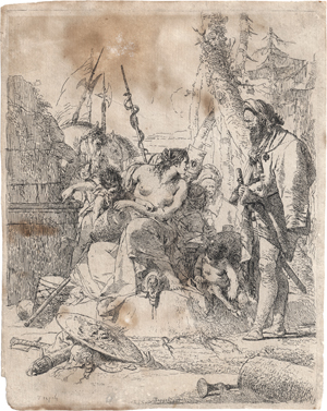 Lot 5655, Auction  127, Tiepolo, Giovanni Battista, Nymphe mit zwei Kindern umgeben von vier Männern