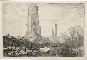 Lot 5661, Auction  127, Uytenbroeck, Moyses van, Landschaft mit dem "Torre delle Militie" und zwei Obelisken