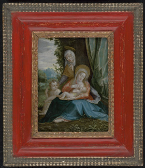Los 6005 - Süddeutsch - um 1600. Maria mit dem Christusknaben, Johannes d. Täufer und der hl. Elisabeth in einer Landschaft - 1 - thumb