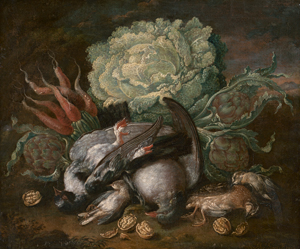 Lot 6017, Auction  127, Gori, Alessandro, Stillleben mit Federwild, Walnüssen und Gemüse