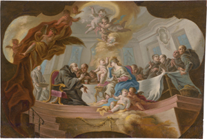 Lot 6033, Auction  127, Meinrad von Au, Andreas, Maria als Tischgenossin des seligen Abtes Hostradus. 