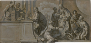 Lot 6040, Auction  127, Gran, Daniel - Werkstatt, Cognitio rei numariae et Antiquitatum, Scientia judiciaria ...": Allegorie der Wissenschaften der Altertümer und Münzen.