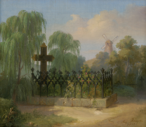 Lot 6057, Auction  127, Deutsch, 1847. Grab mit Trauerweiden auf Rügen