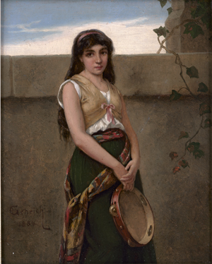 Lot 6077, Auction  127, Gehrich, Hermann, Italienisches Mädchen mit Tambourin