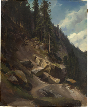 Lot 6089, Auction  127, Hummel, Carl Maria Nikolaus, Felsiger Hang bei Brannenburg im Zillertal