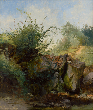 Lot 6094, Auction  127, Geyling, Carl Michael, Terrainstudie mit Felsblöcken