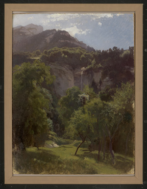 Los 6098 - Zünd, Robert - Sommerliches Tal in den Schweizer Alpen mit kleinem Wasserfall - 1 - thumb