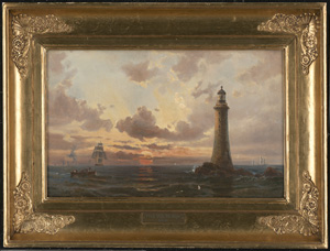 Los 6125 - Melbye, Vilhelm - Der Leuchtturm von Eddystone vor der Küste von Devon und Cornwall bei Sonnenuntergang - 1 - thumb