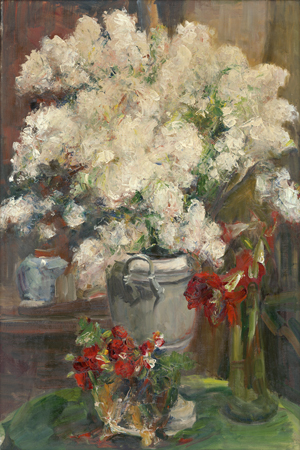 Lot 6136, Auction  127, Mosson, George, Stilleben mit weißem Flieder und Amaryllis