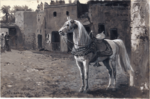 Lot 6329, Auction  127, Bergen, Claus, Platz in Asyut mit Araberschimmel