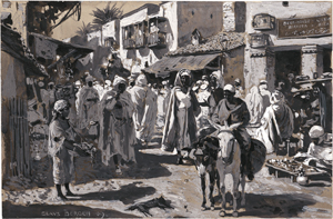 Lot 6330, Auction  127, Bergen, Claus, Straßenszene in Kairo: "Feigen, Feigen, süßer als meine Augen!"