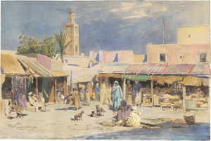 Lot 6332, Auction  127, Fischer, Ludwig Hans, Im Souk von Tanger