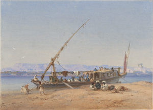 Lot 6341, Auction  127, Fiedler, Bernhard, Dahabiah am Nilufer