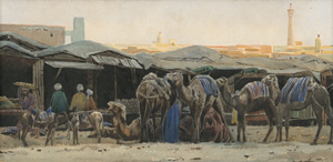 Lot 6375, Auction  127, Lüschwitz-Koreffski, Arnold, Kamelmarkt in Buchara, Usbekistan
