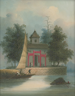 Los 6393 - Chinesisch - 19. Jh. Pendants mit Ansichten aus dem Perlflussdelta - 1 - thumb