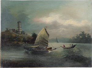 Lot 6414, Auction  127, Chinesisch, 19. Jh. Nächtliche Schifffahrtsszenen auf dem Perlfluss
