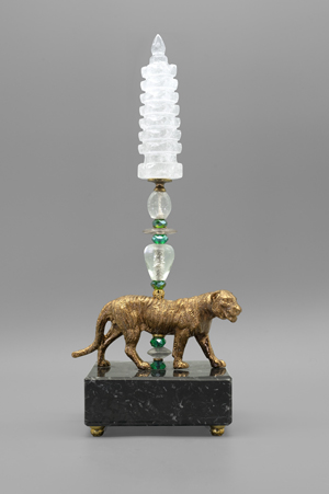 Lot 6431, Auction  127, Kunstkammerobjekt, Kunstkammerobjekt mit Pagode und Rhinozeros