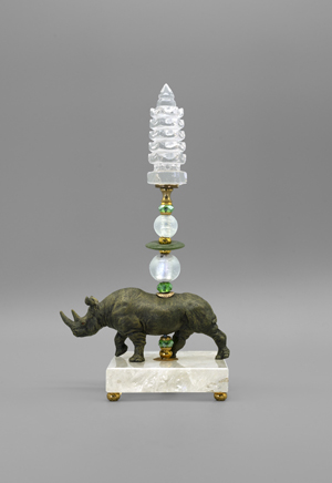 Lot 6432, Auction  127, Kunstkammerobjekt, Kunstkammerobjekt mit Pagode und Rhinozeros