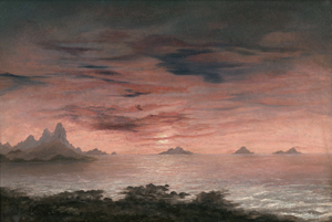 Lot 6474, Auction  127, Guérard, Eugène von - Umkreis, Sonnenaufgang über den Sarah Anne Rocks an der Westküste Tasmaniens, Australien