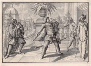 Lot 6556, Auction  127, Schübler, Johann Jakob, Drei Szenen aus der Commedia dell'Arte