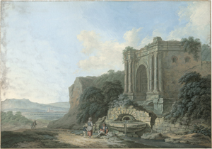 Lot 6569, Auction  127, Deutsch, um 1790. Römische Campagna: Rastende vor Ruinen