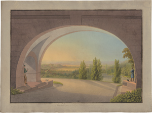 Lot 6582, Auction  127, Bleuler d. J., Johann Heinrich, "Aussicht von Schloss Wilhelmshöhe gegen Cassel". 