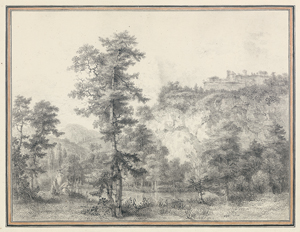 Lot 6589, Auction  127, Thiele, Johann Alexander - zugeschrieben, Elbtallandschaft mit rastender Anglerfamilie