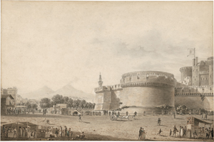 Lot 6596, Auction  127, Nicolle, Victor Jean, Der belebte Largo di Castello mit dem Castel Nuovo in Neapel